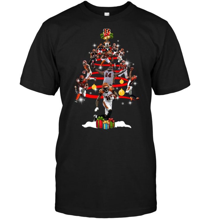 Cincinnati Bengals "players Christmas Tree" Holiday T-Shirt